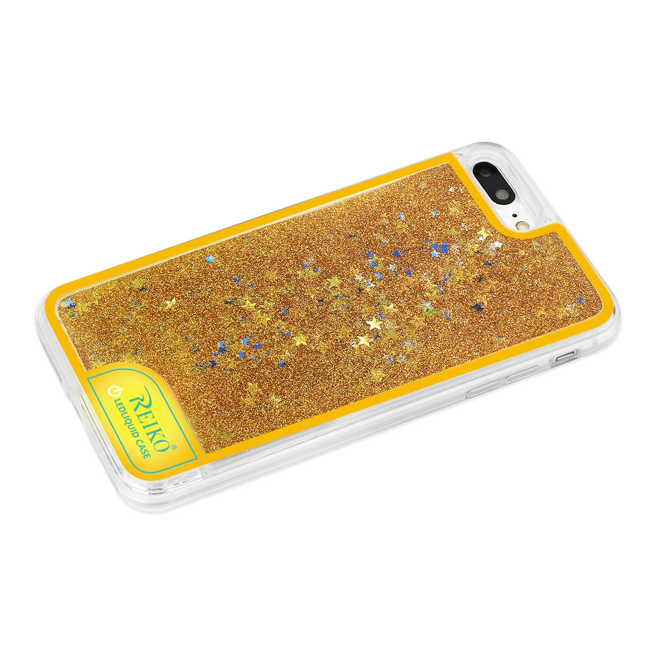 Case With Flowing Glitter And LED Effect iPhone 8 Plus/ 7 Plus Yellow Color