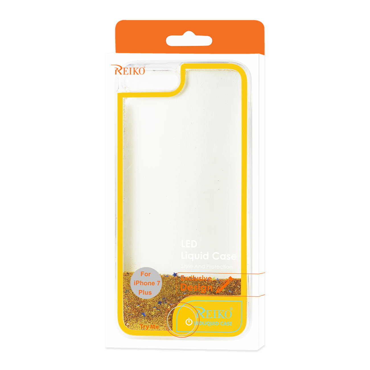 Case With Flowing Glitter And LED Effect iPhone 8 Plus/ 7 Plus Yellow Color