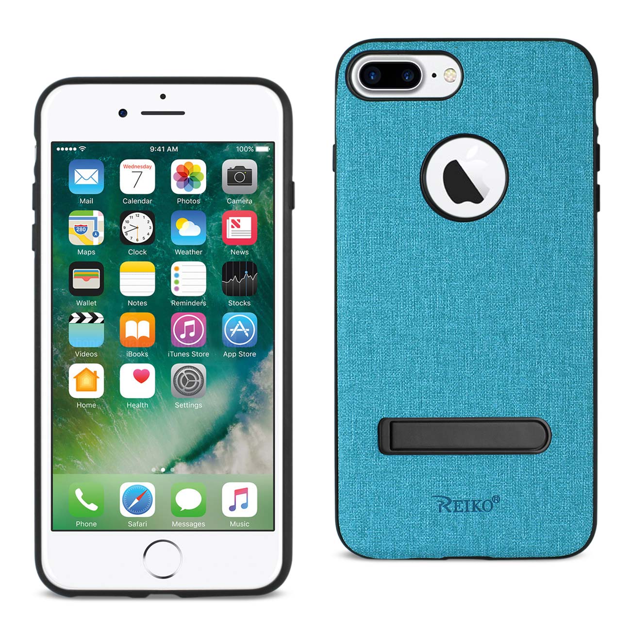 iPhone 8 Plus/ 7 Plus Rugged Texture TPU Protective Cover In Blue