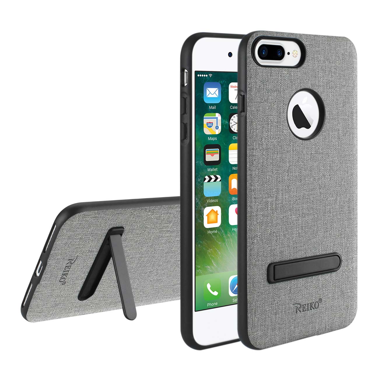 iPhone 8 Plus/ 7 Plus Rugged Texture TPU Protective Cover In Gray