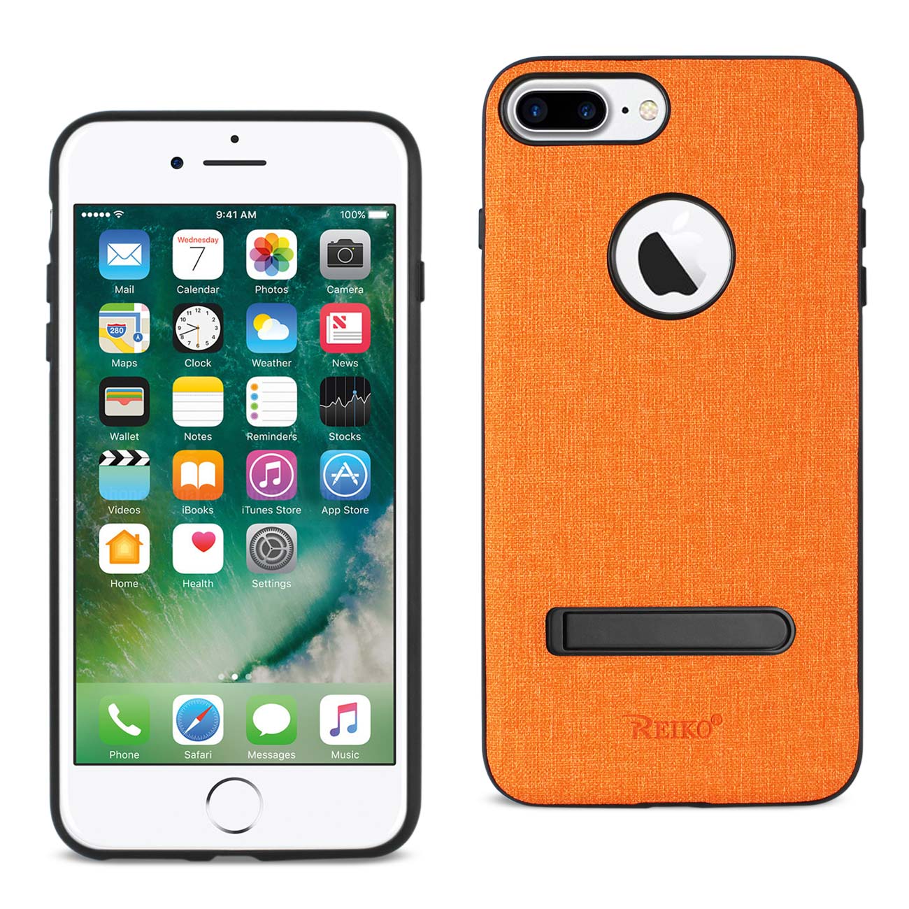 iPhone 7 Plus/ 8 Plus Rugged Texture TPU Protective Cover In Orange