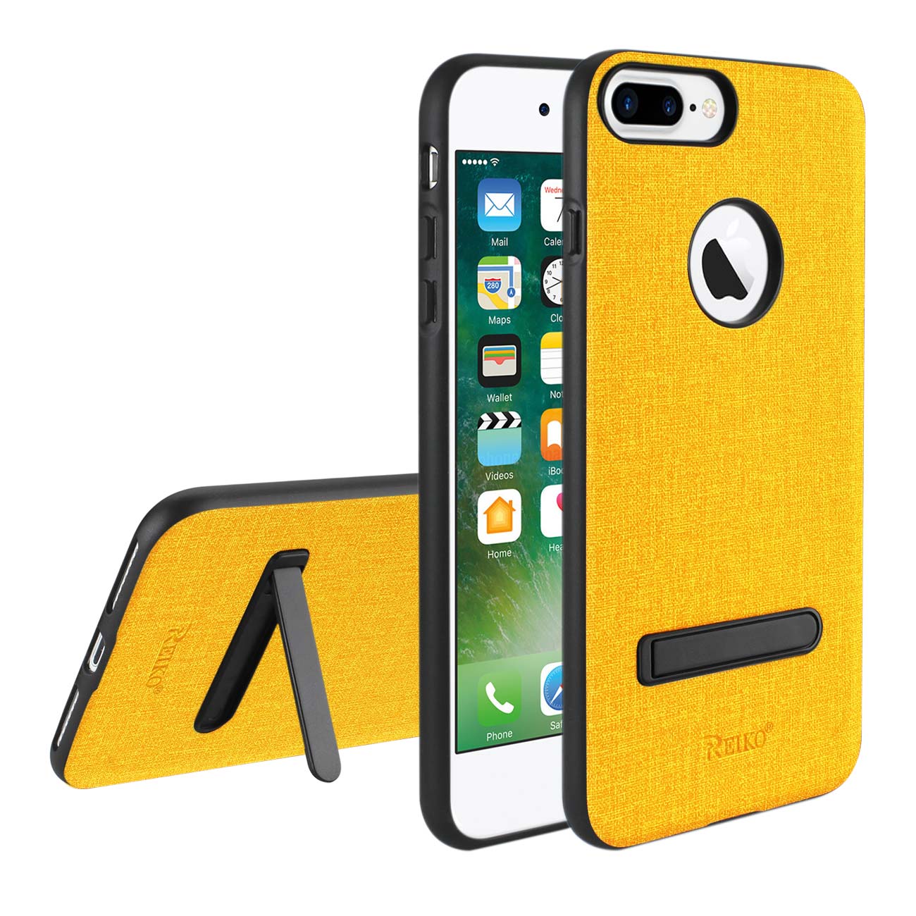 iPhone 8 Plus/ 7 Plus Rugged Texture TPU Protective Cover In Yellow