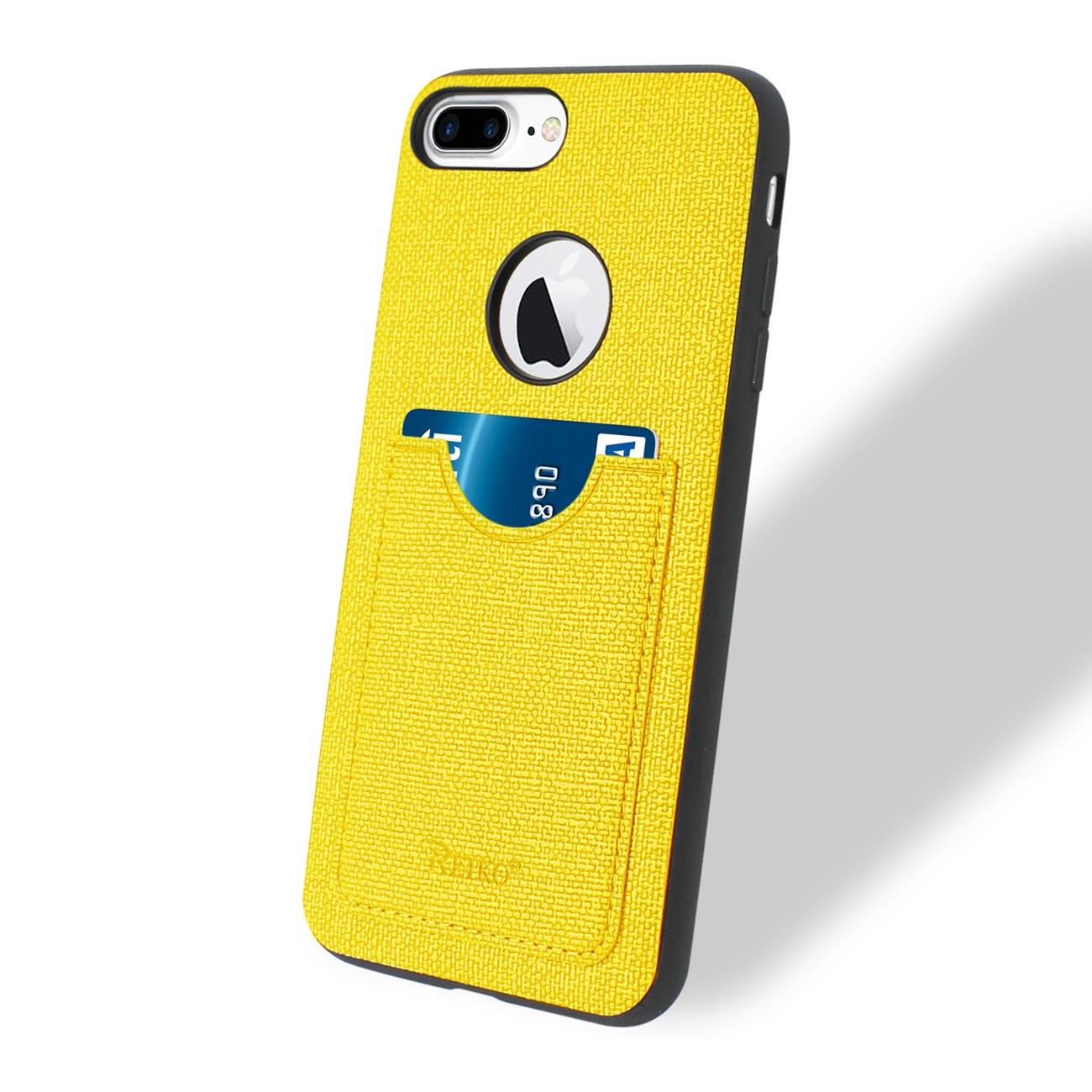 Protector Cover Anti-Slip Texture With Card Slot iPhone 8 Plus/ 7 Plus Yellow Color