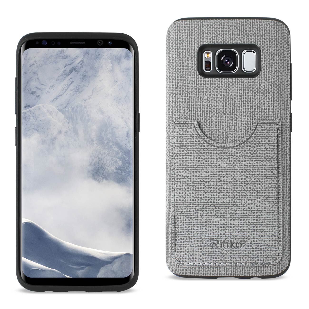 Samsung Galaxy S8 Edge/ S8 Plus Anti-Slip Texture Protector Cover With Card Slot In Gray