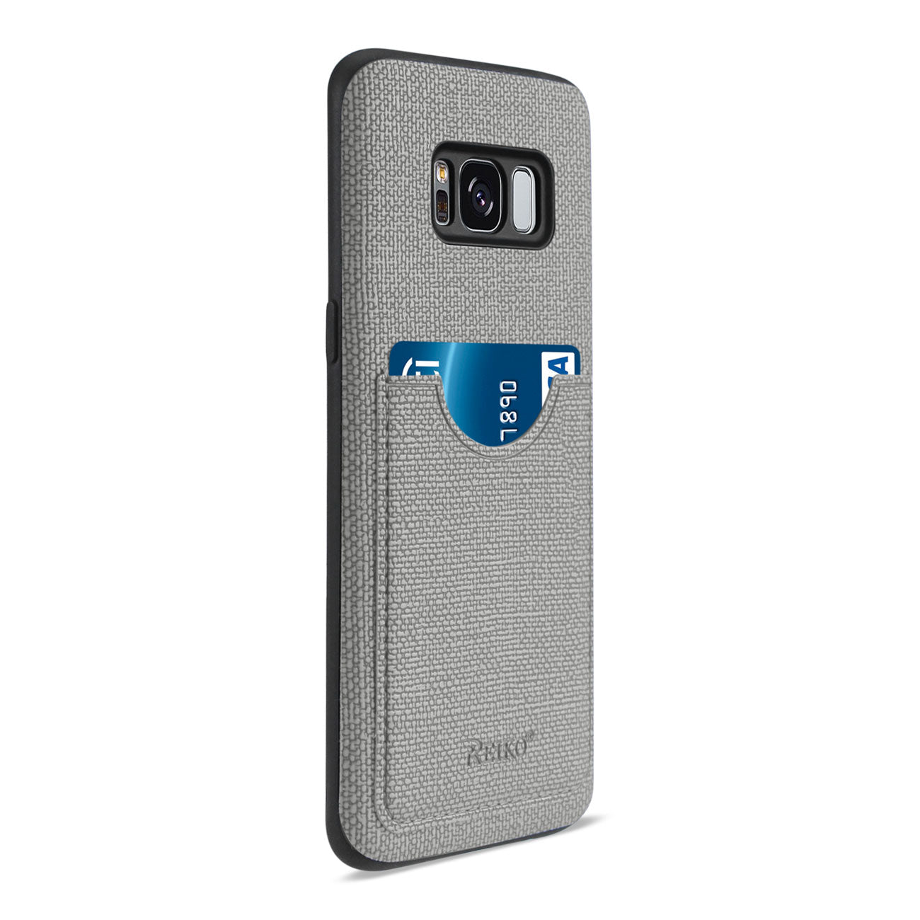 Samsung Galaxy S8 Edge/ S8 Plus Anti-Slip Texture Protector Cover With Card Slot In Gray