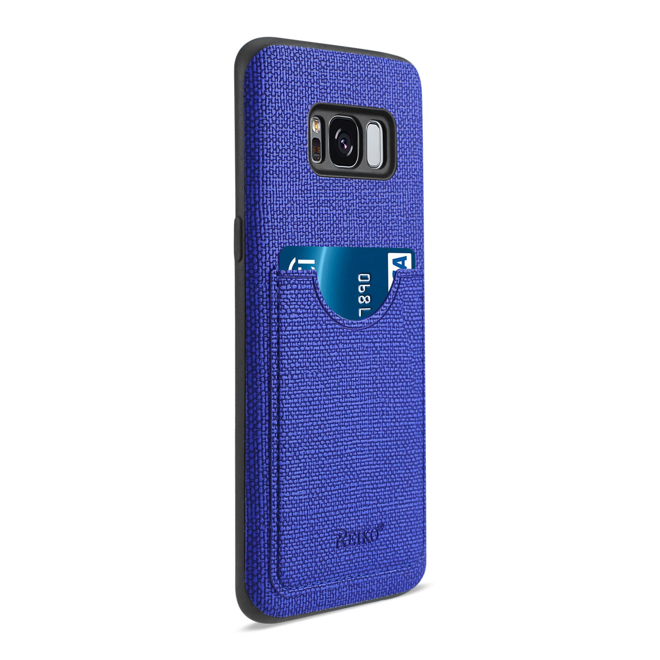 Samsung Galaxy S8 Edge/ S8 Plus Anti-Slip Texture Protector Cover With Card Slot In Navy