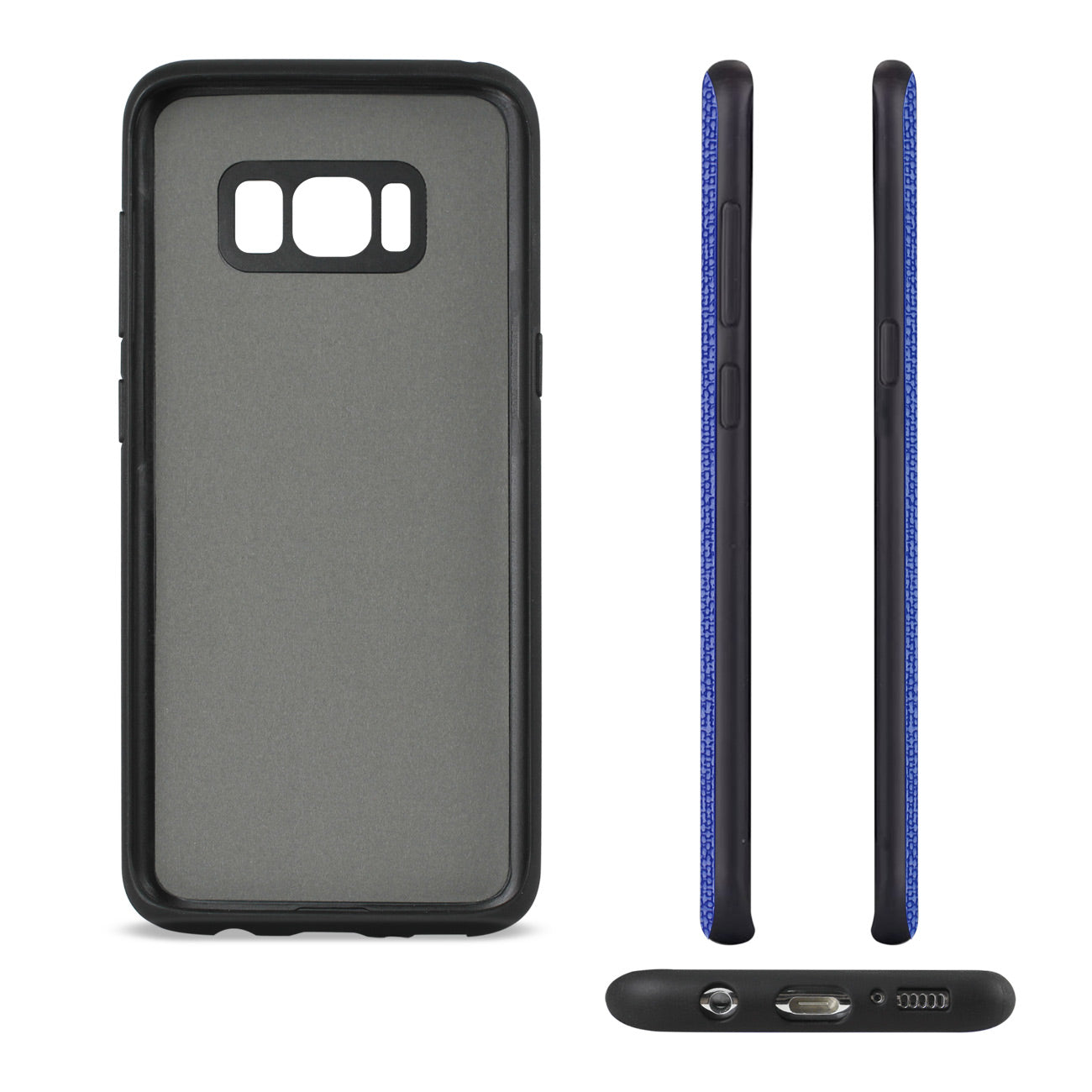 Samsung Galaxy S8 Edge/ S8 Plus Anti-Slip Texture Protector Cover With Card Slot In Navy