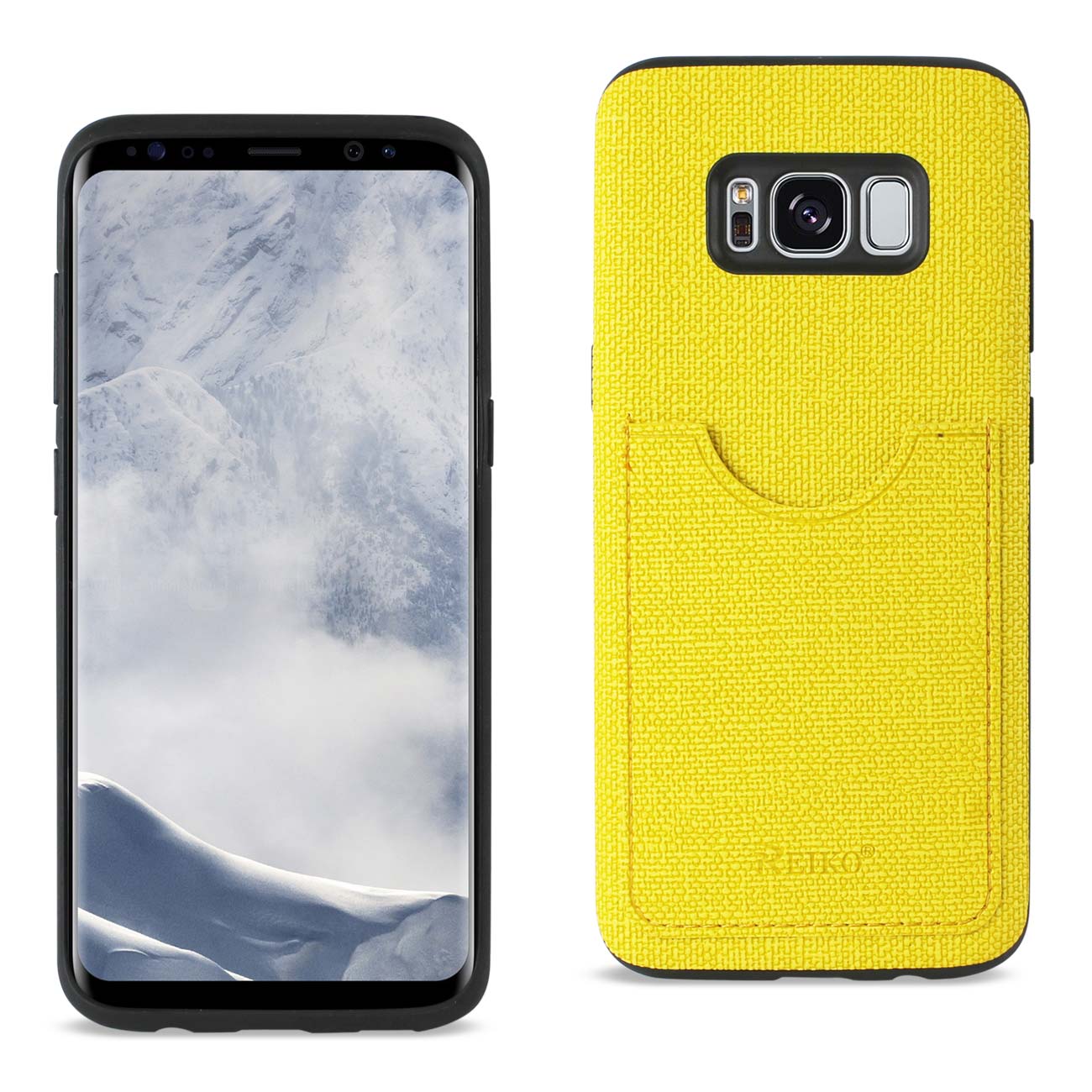 Samsung Galaxy S8 Edge/ S8 Plus Anti-Slip Texture Protector Cover With Card Slot In Yellow