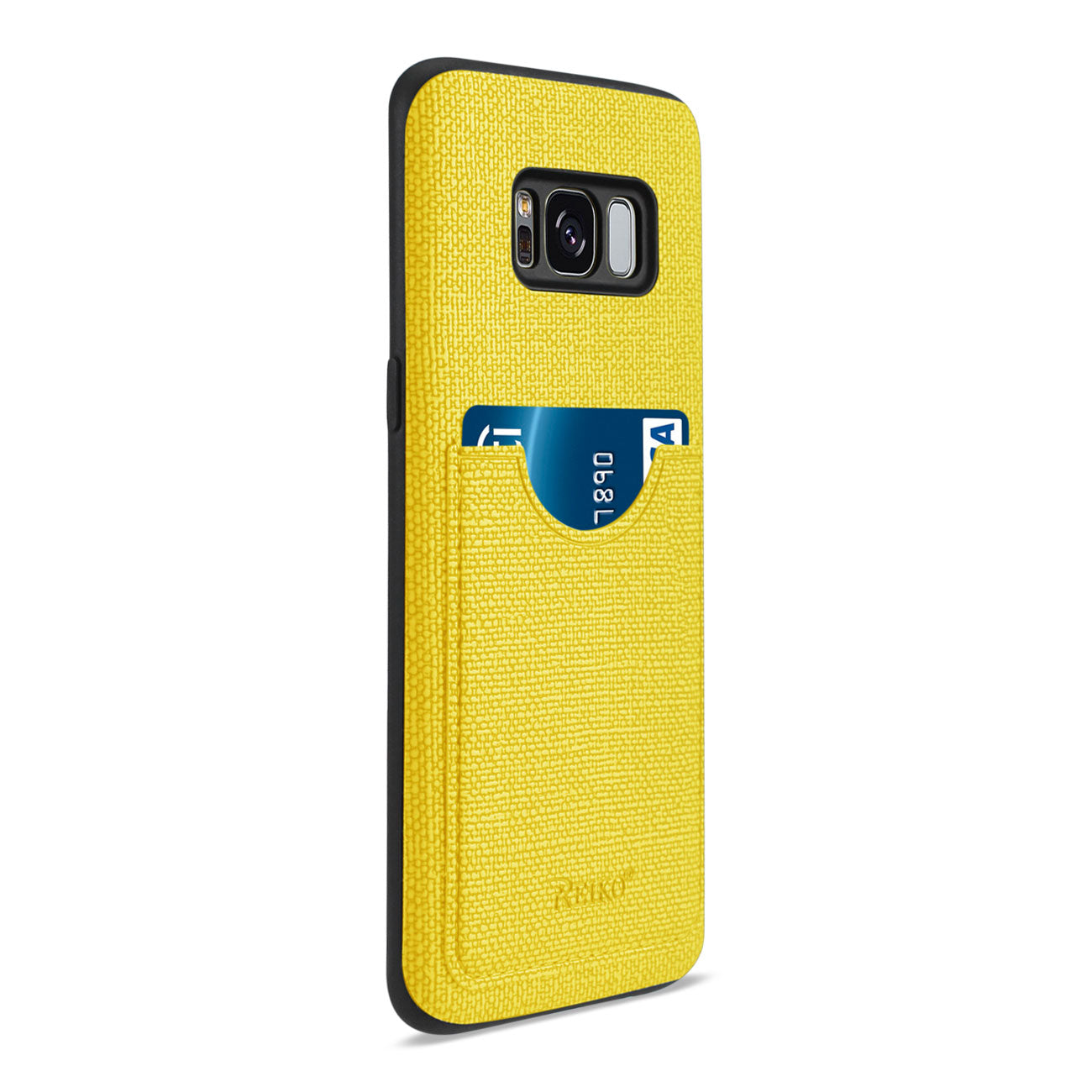 Samsung Galaxy S8 Edge/ S8 Plus Anti-Slip Texture Protector Cover With Card Slot In Yellow