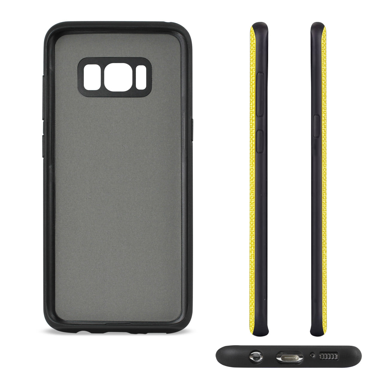 Samsung Galaxy S8/ SM Anti-Slip Texture Protector Cover With Card Slot In Yellow