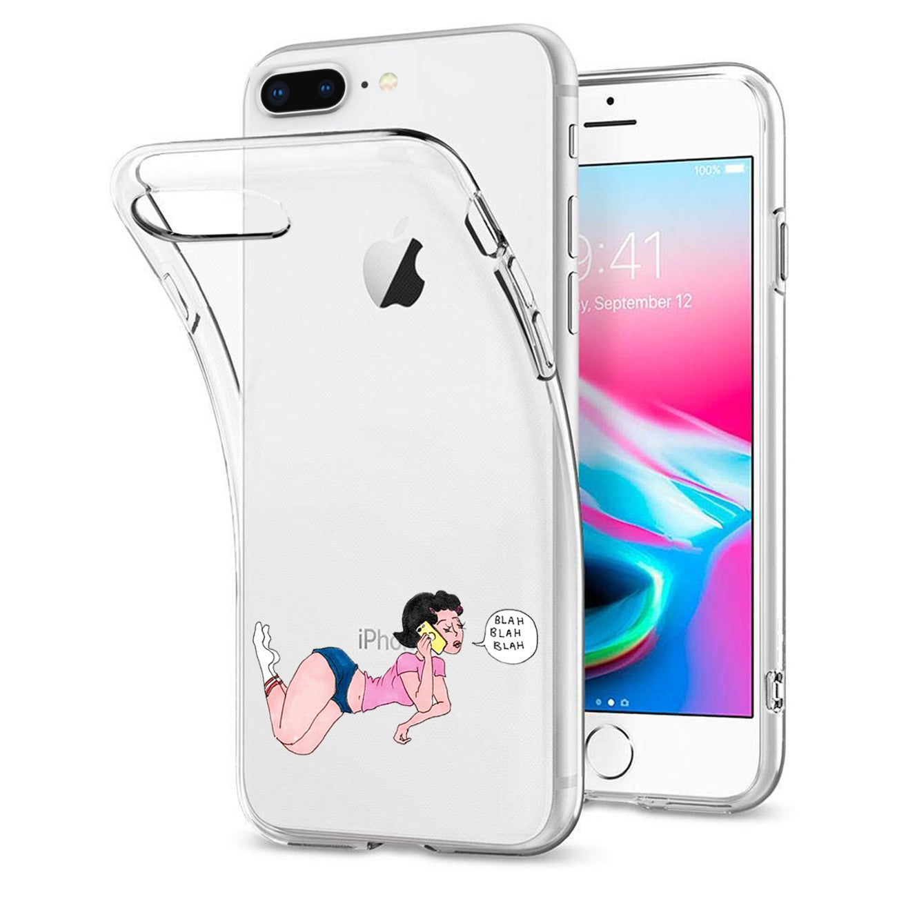 Case Air Cushion With Lady Design Apple iPhone 8 Plus