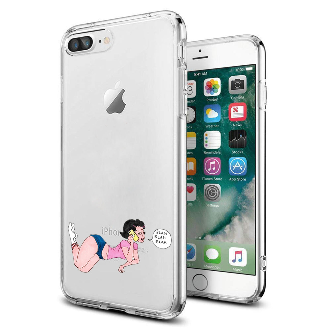 Case Air Cushion With Lady Design Apple iPhone 8 Plus