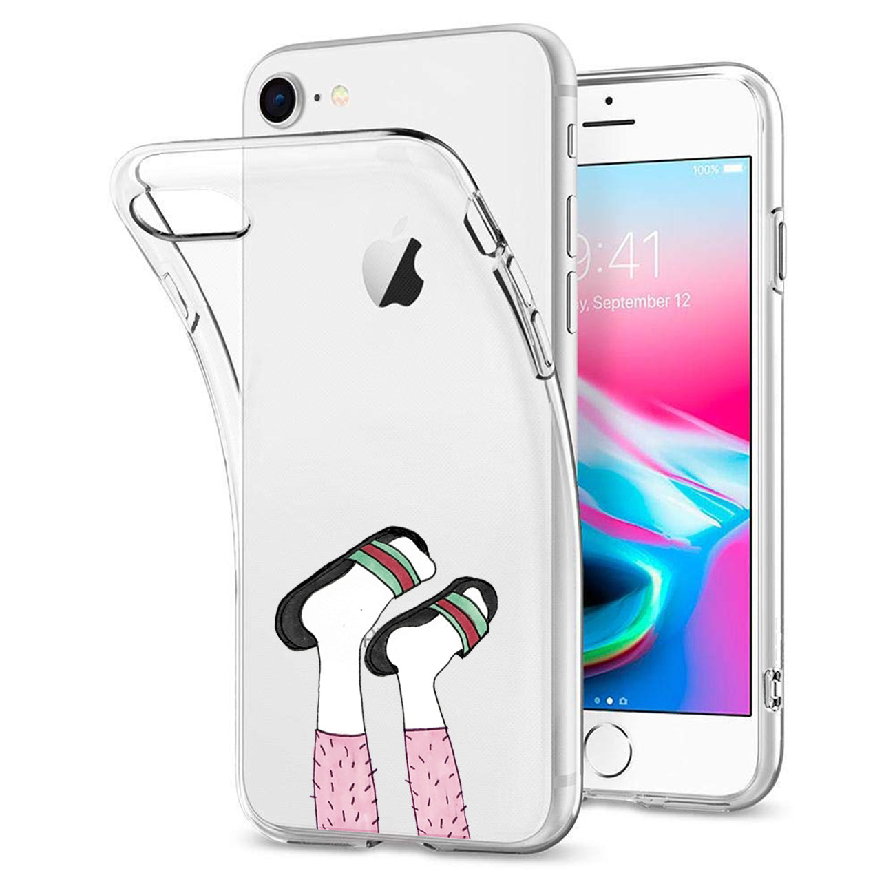 Reiko iPhone 7/8/SE2 Design Air Cushion Case With Feet Design