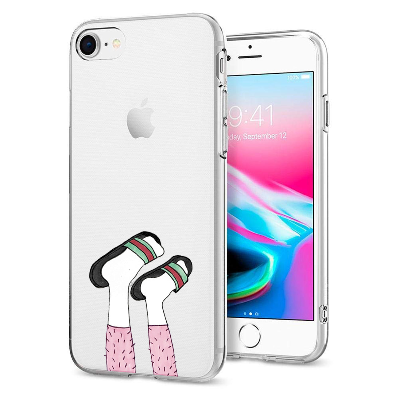 Reiko iPhone 7/8/SE2 Design Air Cushion Case With Feet Design