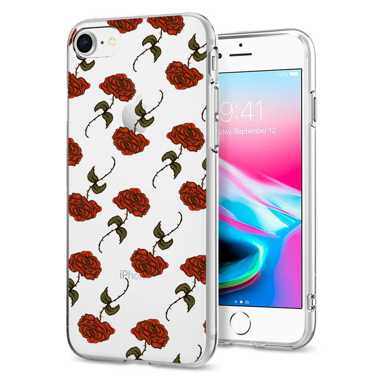 Reiko iPhone 7/8/SE2 Design Air Cushion Case With Rose Design