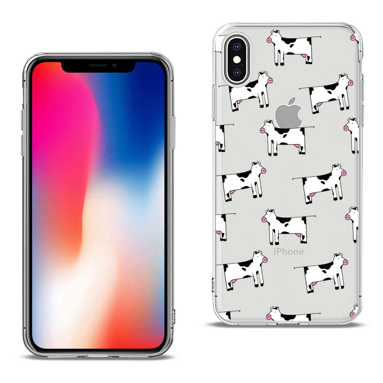Case Air Cushion With Cow Design Apple iPhone X/ iPhone XS