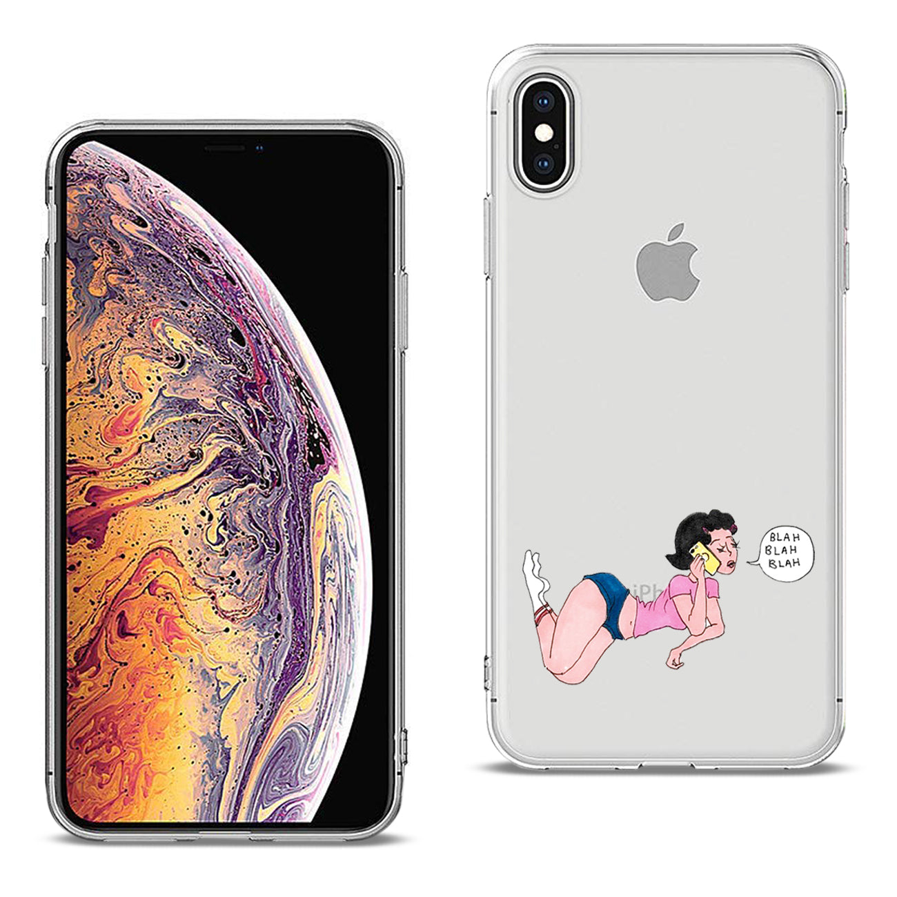 Apple iPhone XS MAX Design Air Cushion Case With Lady Design
