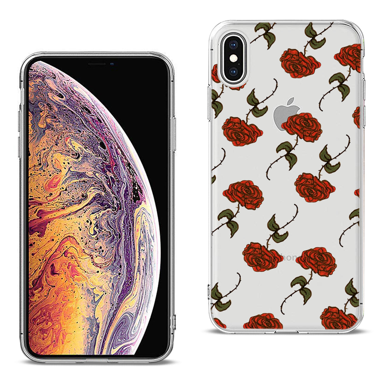 Case Air Cushion With Rose Design Apple iPhone XS Max