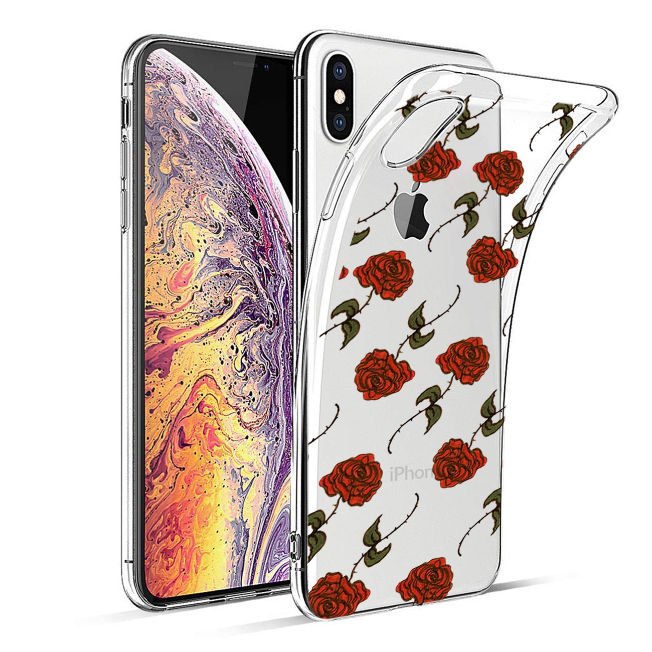 Case Air Cushion With Rose Design Apple iPhone XS Max