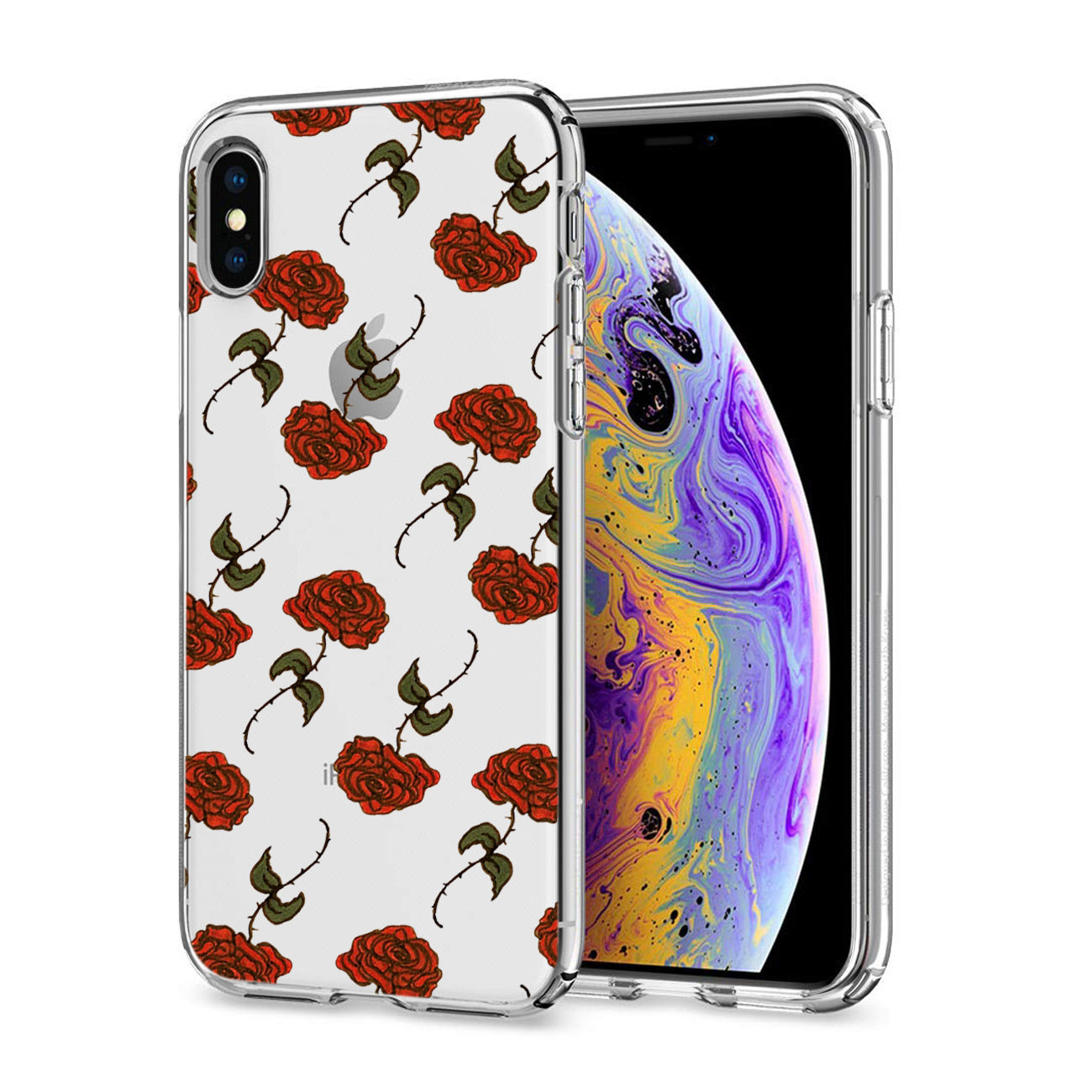 Case Air Cushion With Rose Design Apple iPhone XS Max
