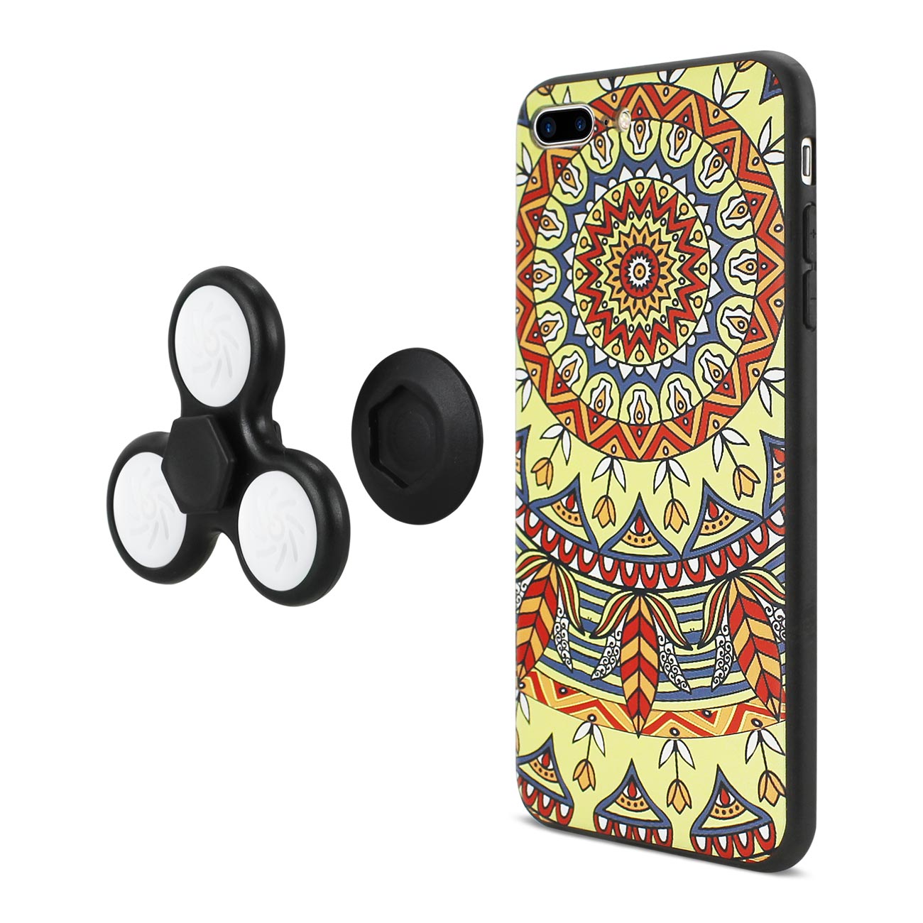 Case With LED Fidget Spinner Clip On The Inspiration Of Terre Design iPhone 7 Plus Saffron Color