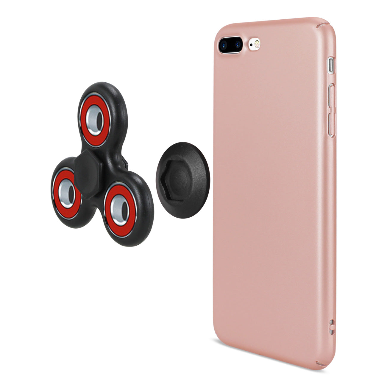 Case With Fidget Spinner Clip On iPhone 8 Plus/ 7 Plus Rose Gold Color
