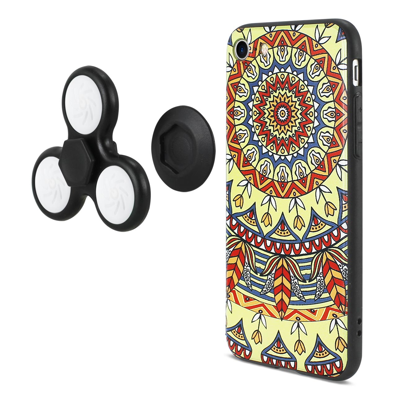 Case With Led Fidget Spinner Clip The Inspiration Of Terre Design iPhone 7/ 8/ SE2 Saffron Color