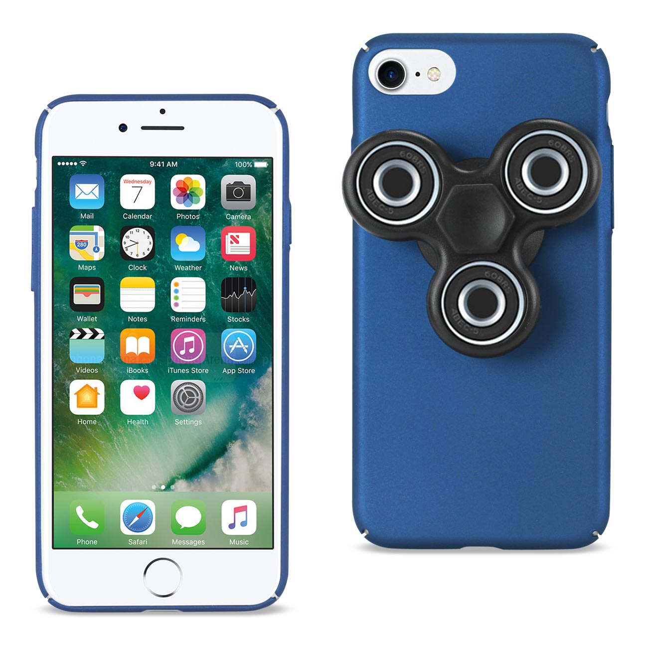 Case With Fidget Spinner Clip On iPhone 7/ 8/ SE2 Navy Color
