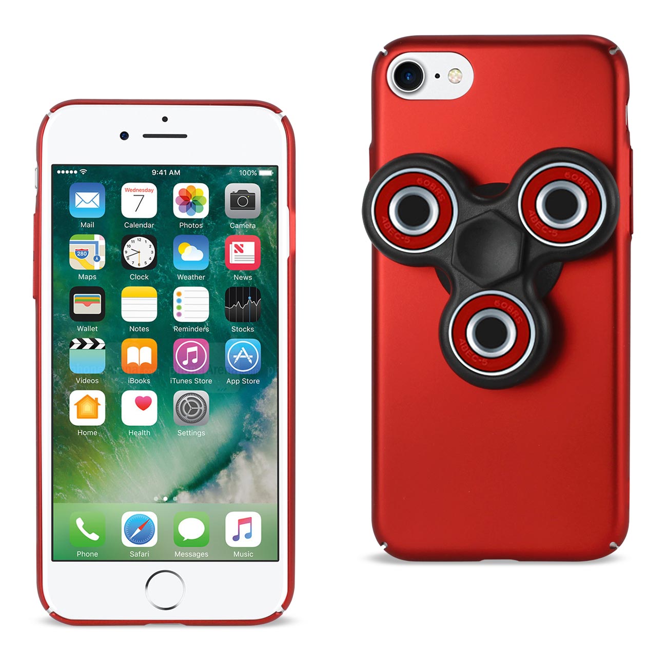 Case With Fidget Spinner Clip On iPhone 7/ 8/ SE2 Red Color
