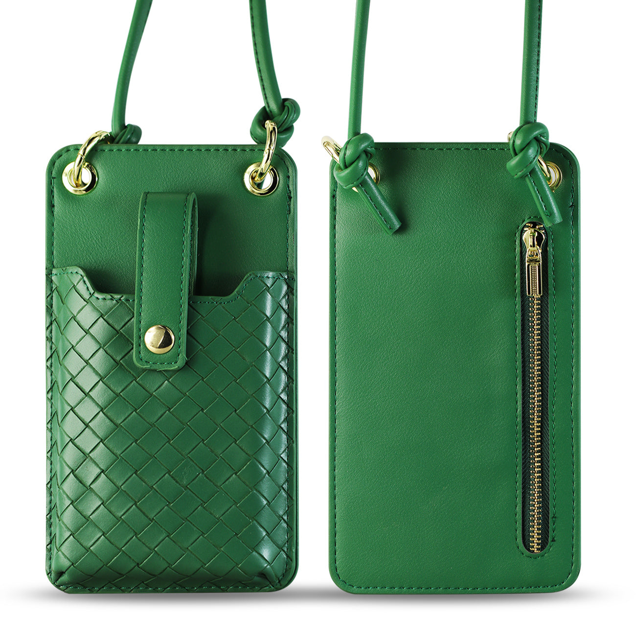 Reiko Leather Crossbody Phone Wallet Large Purse In Green(7.0 INCH)