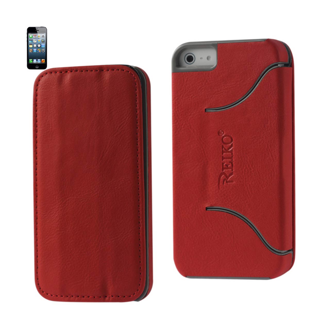 Case Flip Folio With Stand iPhone SE/ 5S/ 5 Red Color