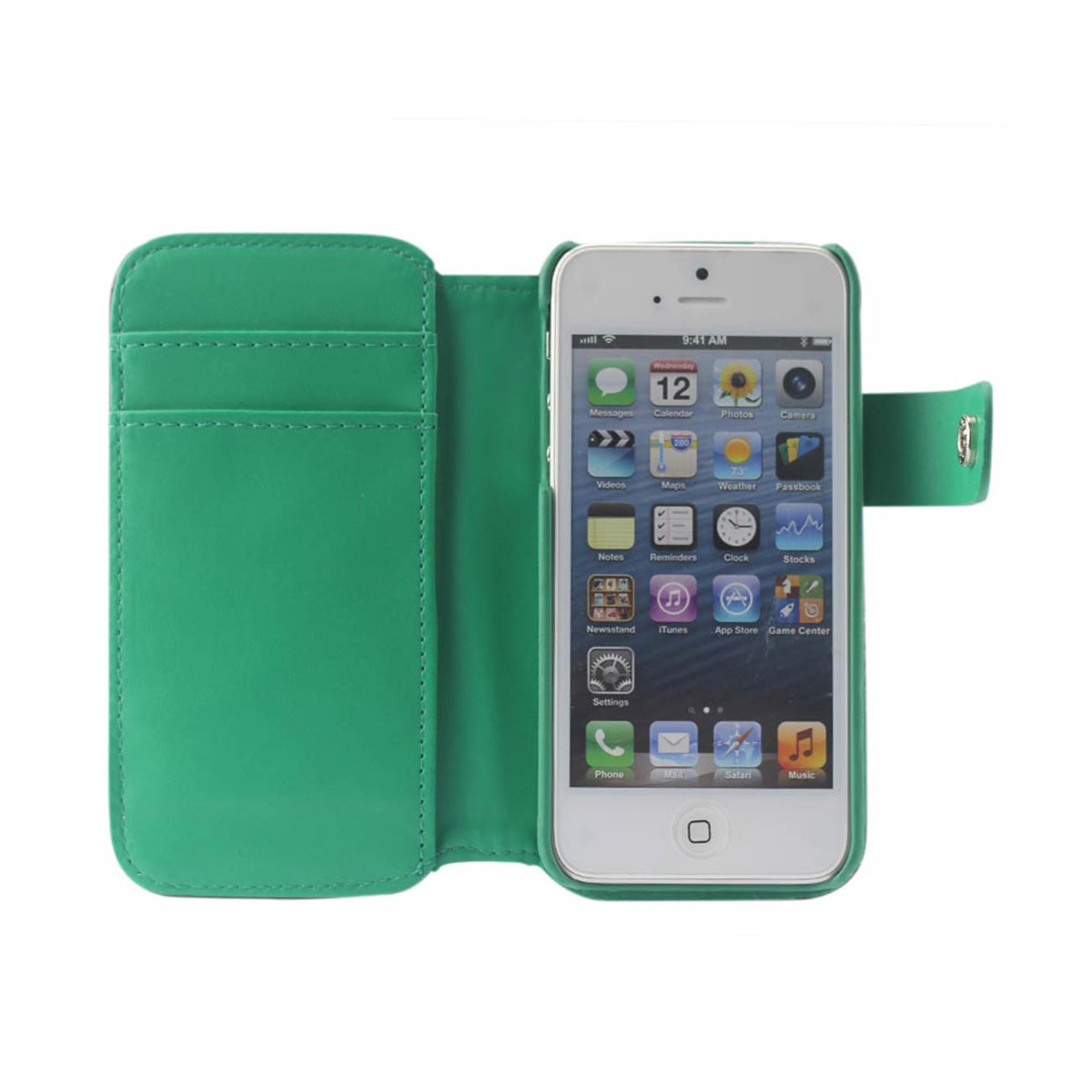 iPhone 5/5S/Se Leather Flip Case With Buckle Closure In Grey