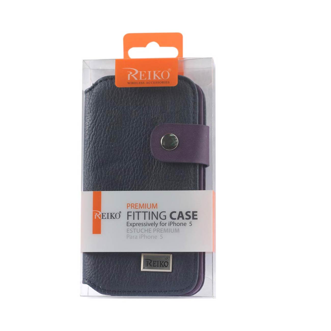 iPhone 5/5S/Se Leather Flip Case With Buckle Closure In Navy