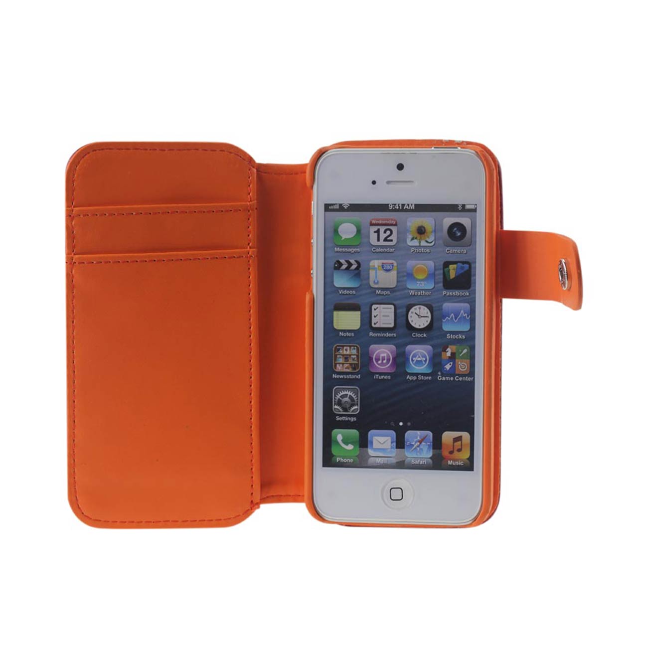 iPhone 5/5S/Se Leather Flip Case With Buckle Closure In Red