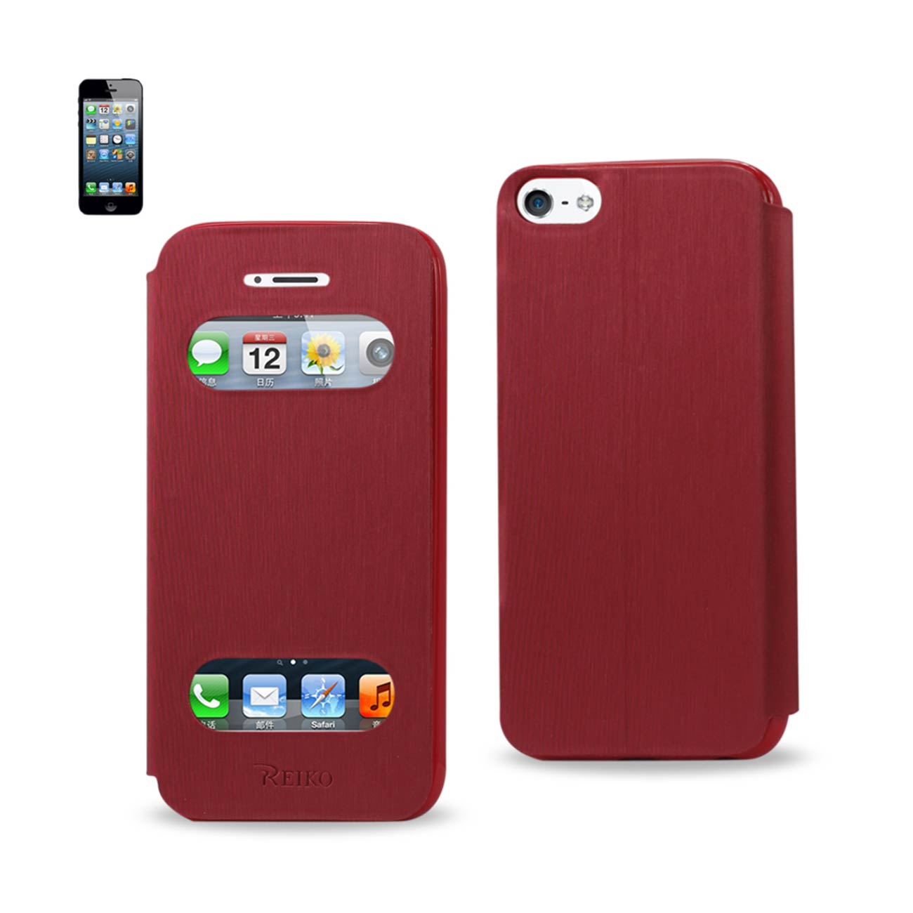 Case Flip Smart Window iPhone SE/ 5S/ 5 Red Color