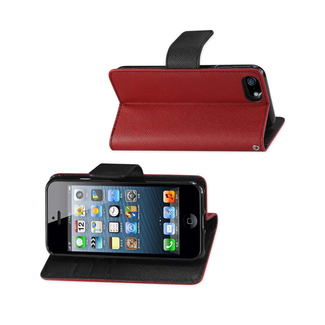 Wallet Case 3 In 1 iPhone Se/ 5S/ 5 Red Color