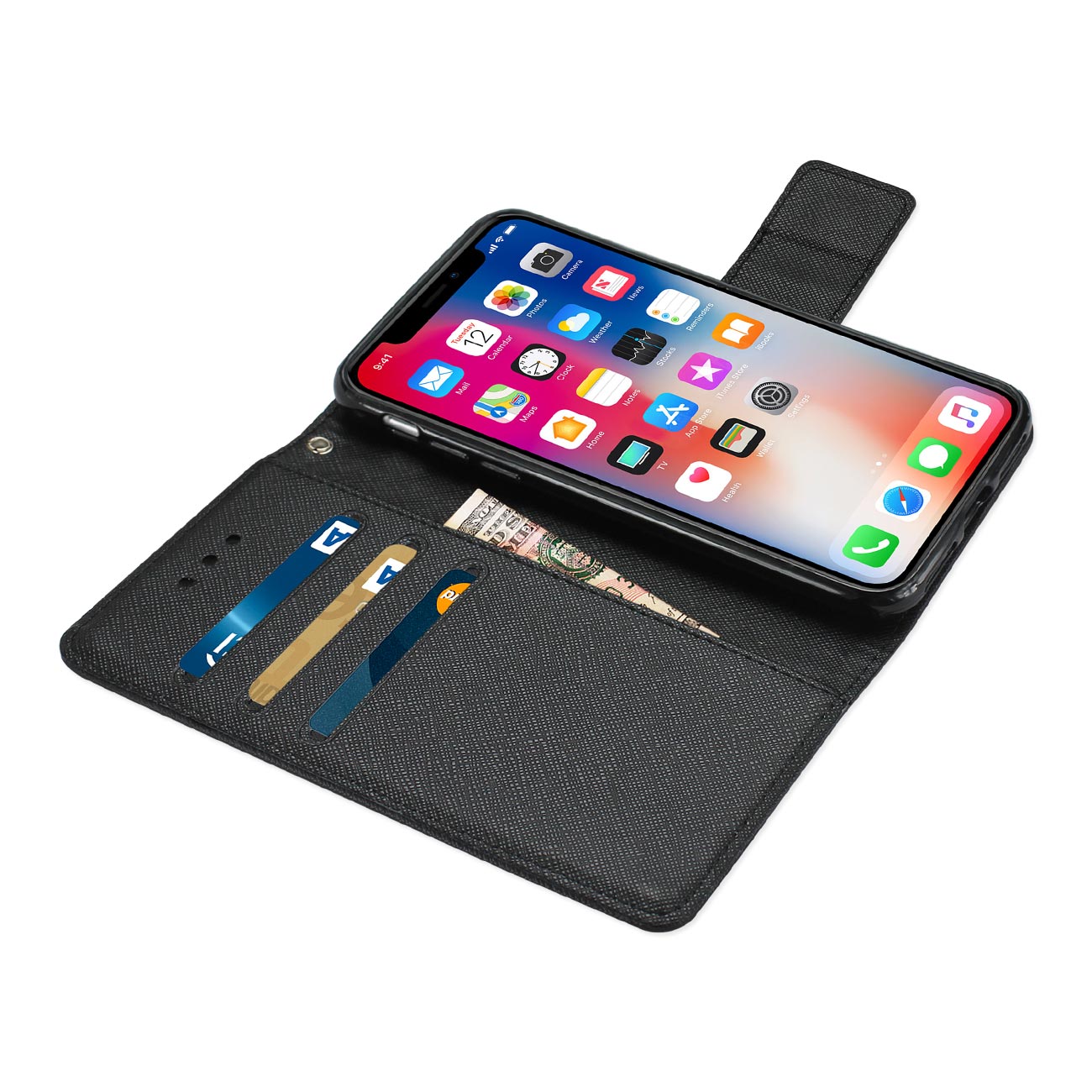 Wallet Case 3 In 1 iPhone X/ iPhone XS Black Color