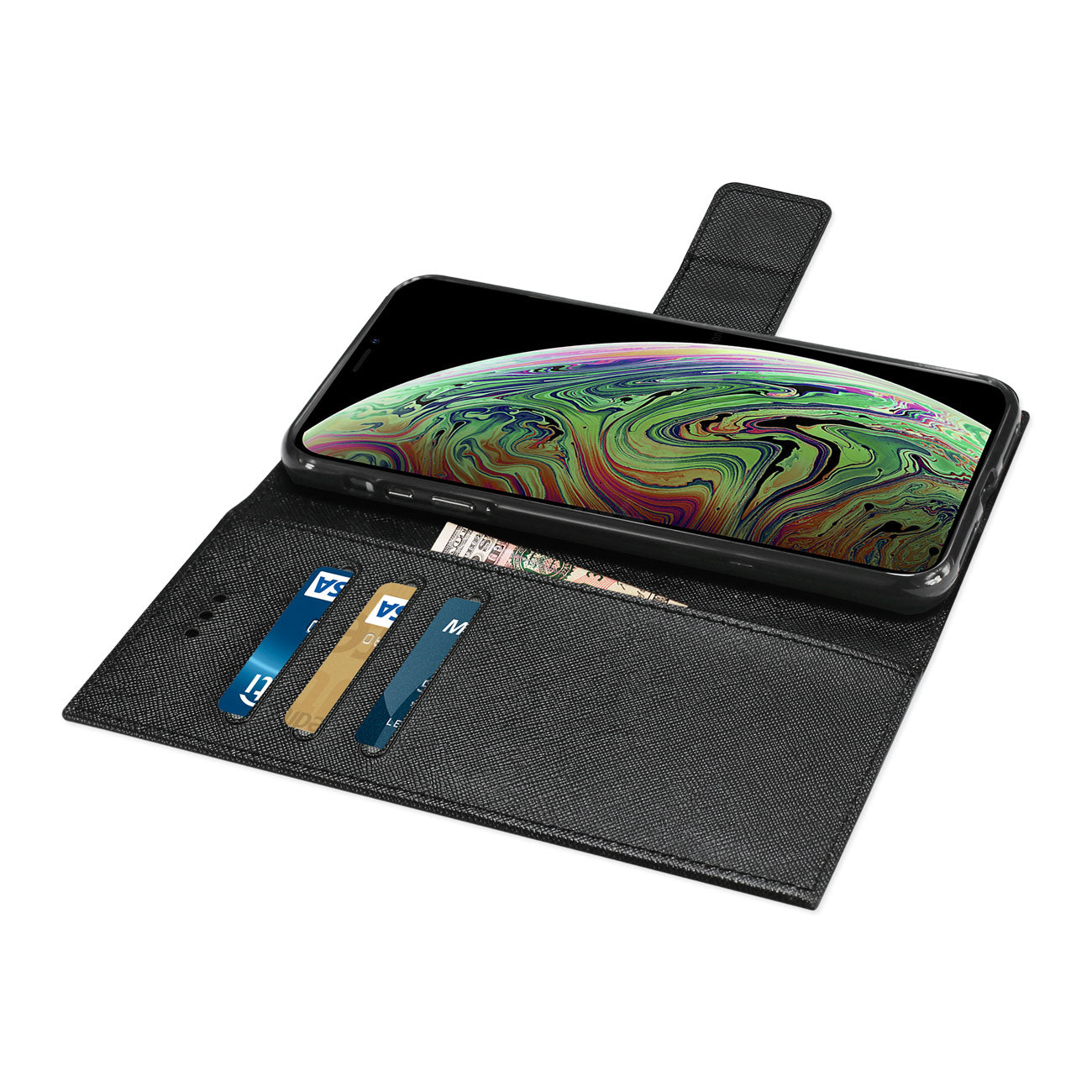 Wallet Case 3 In 1 iPhone XS Max Black Color