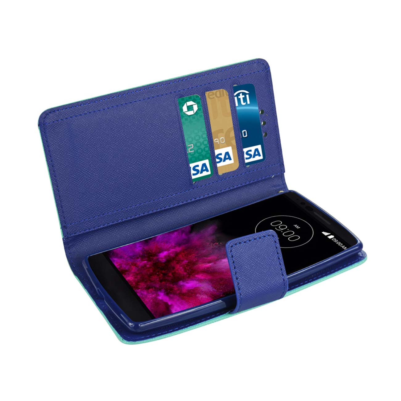 Wallet Case 3-In-1 LG G Flex 2 Green Color