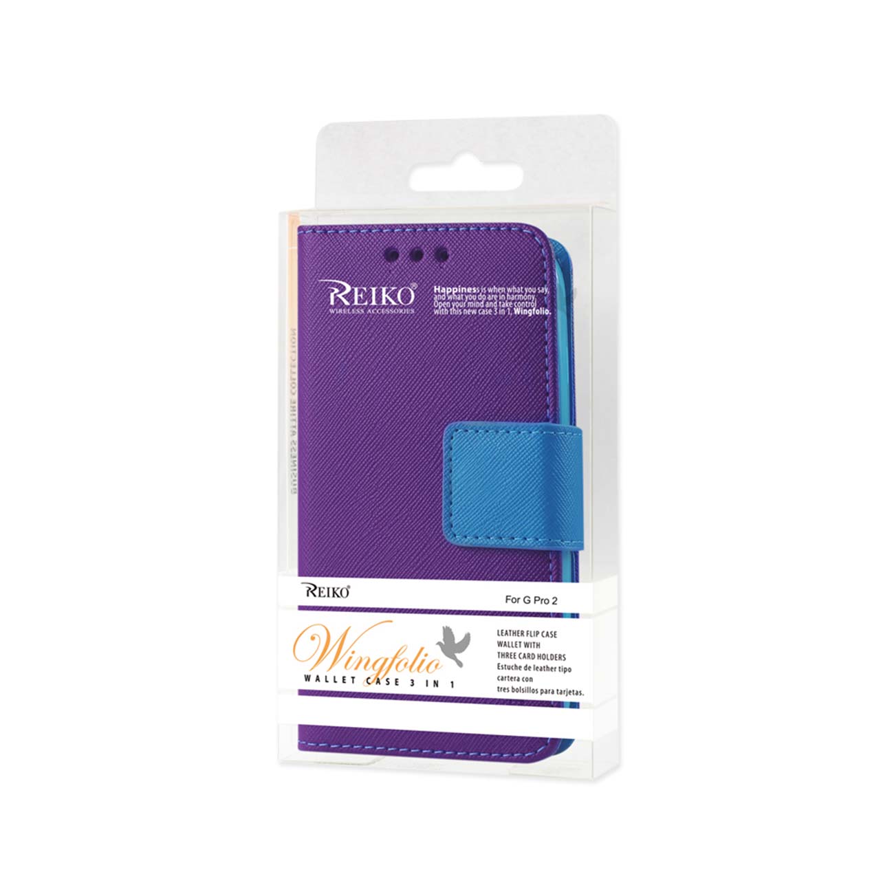 Wallet Case 3-In-1 LG G Pro 2 Purple Color