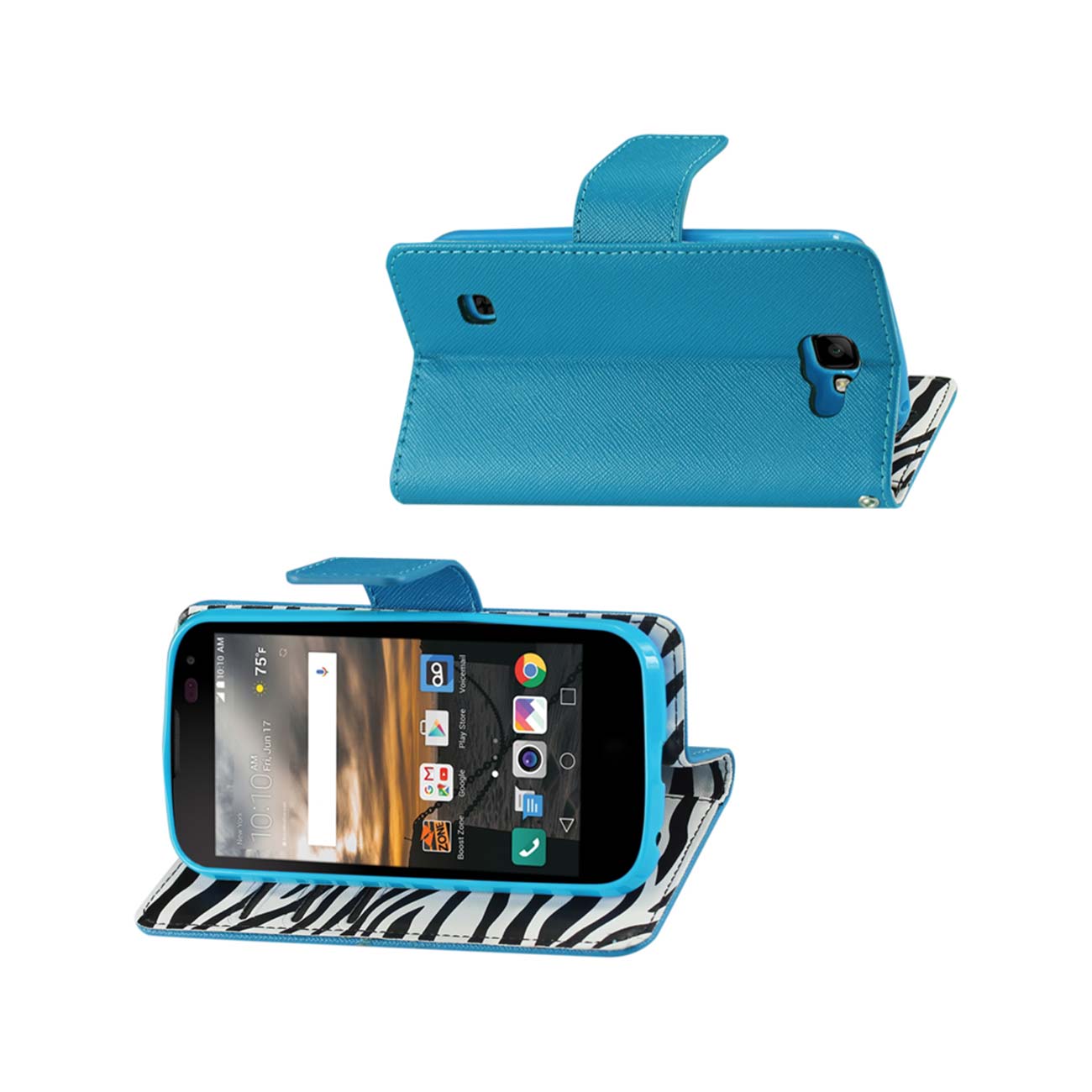 Wallet Case Inner Zebra Print LG K3 Blue Color