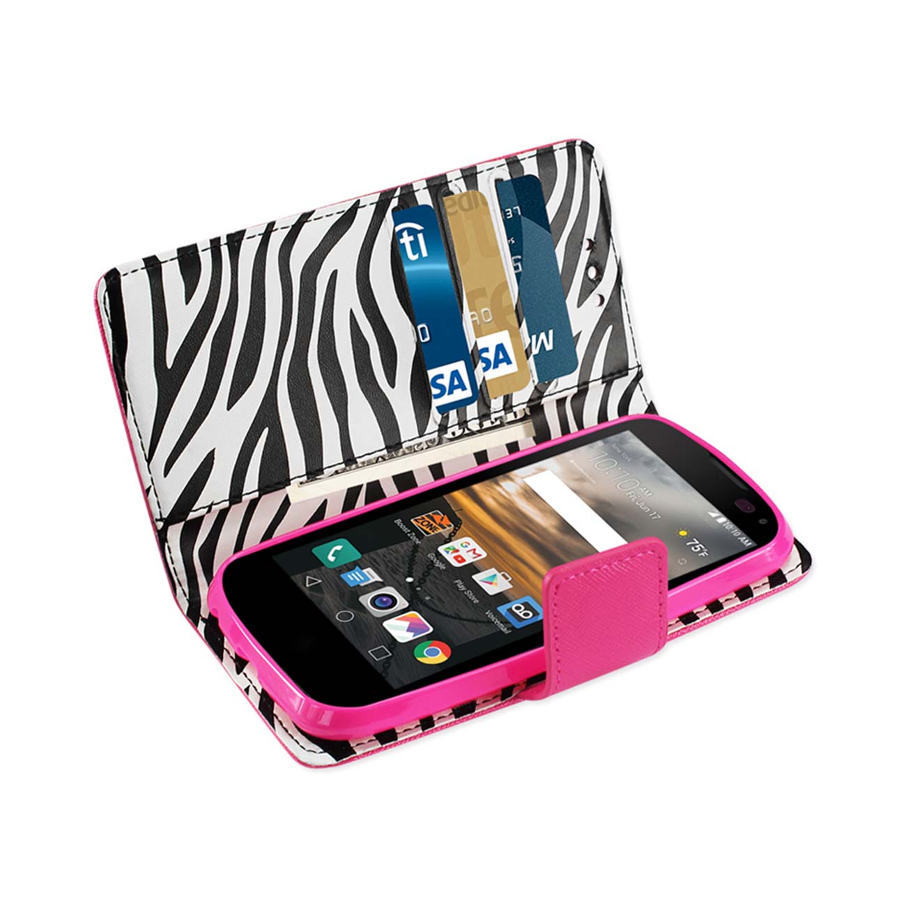 Wallet Case Inner Zebra Print LG K3 Hot Pink Color