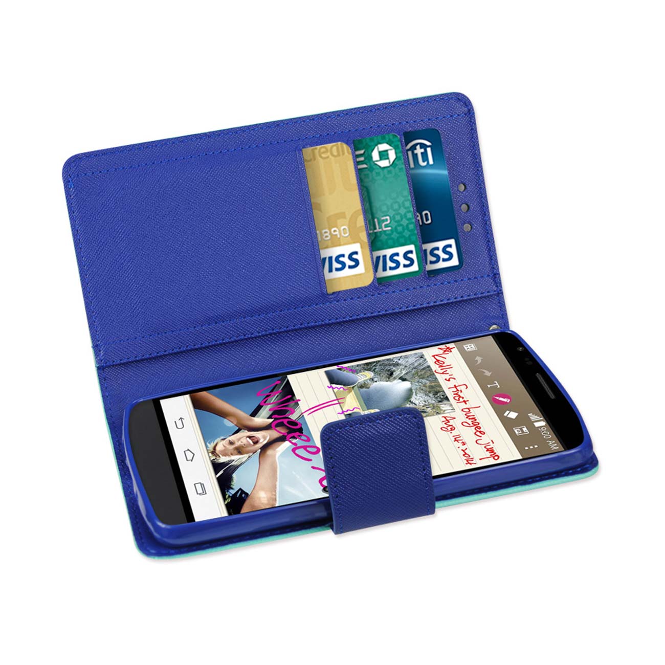 Wallet Case 3-In-1 LG G Stylus Green Color