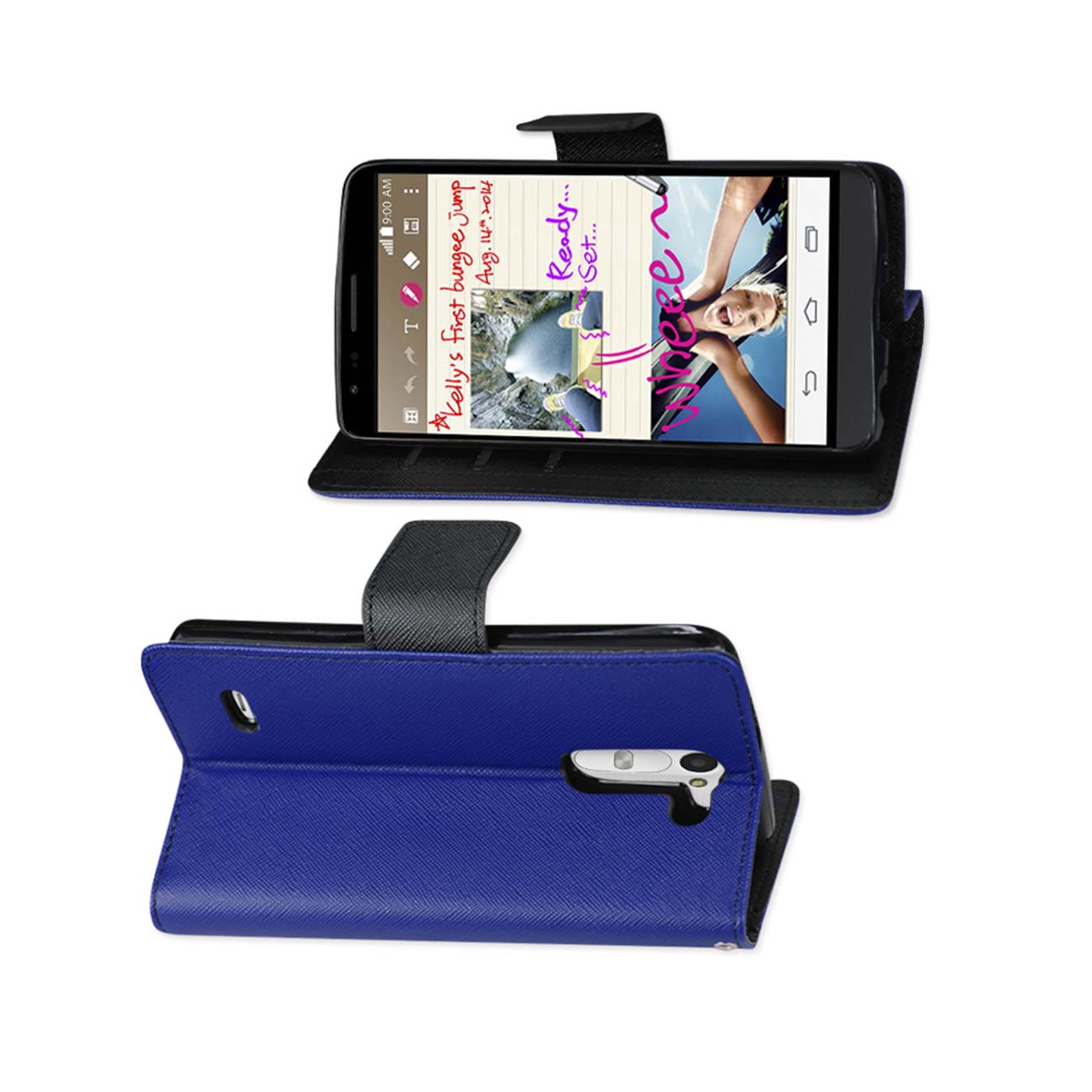 Wallet Case 3-In-1 LG G Stylus Navy Color