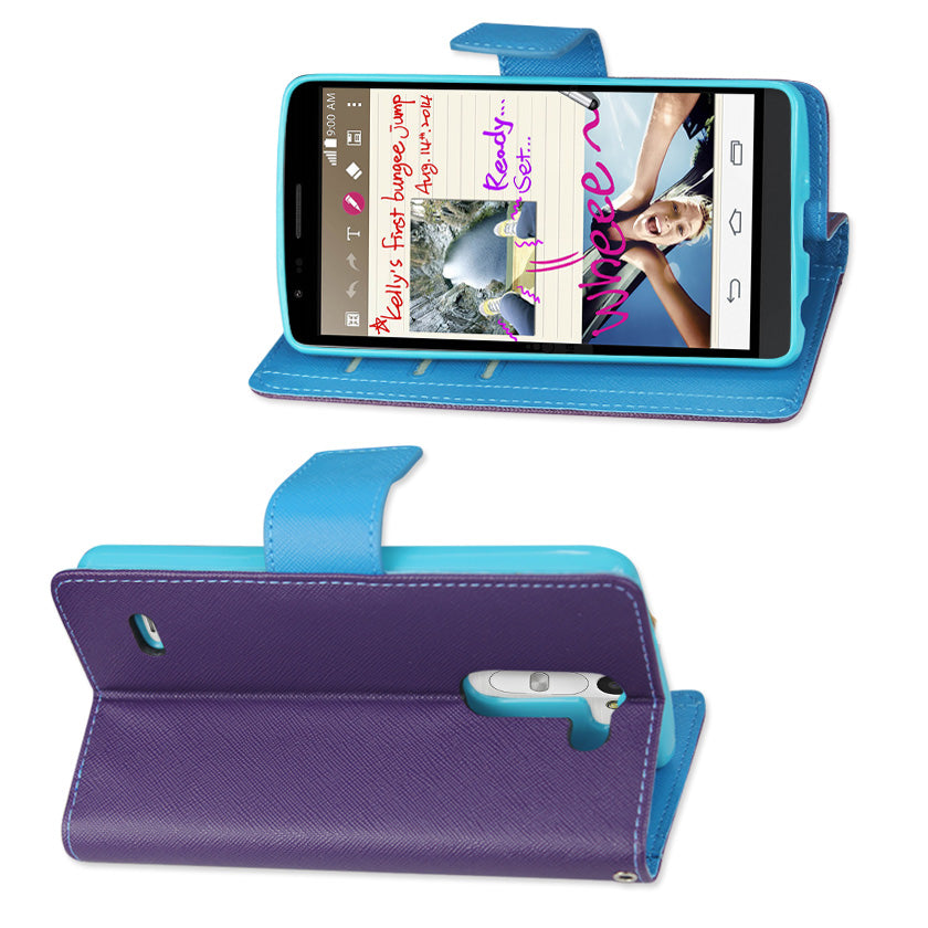 Wallet Case 3-In-1 LG G Stylus Purple Color