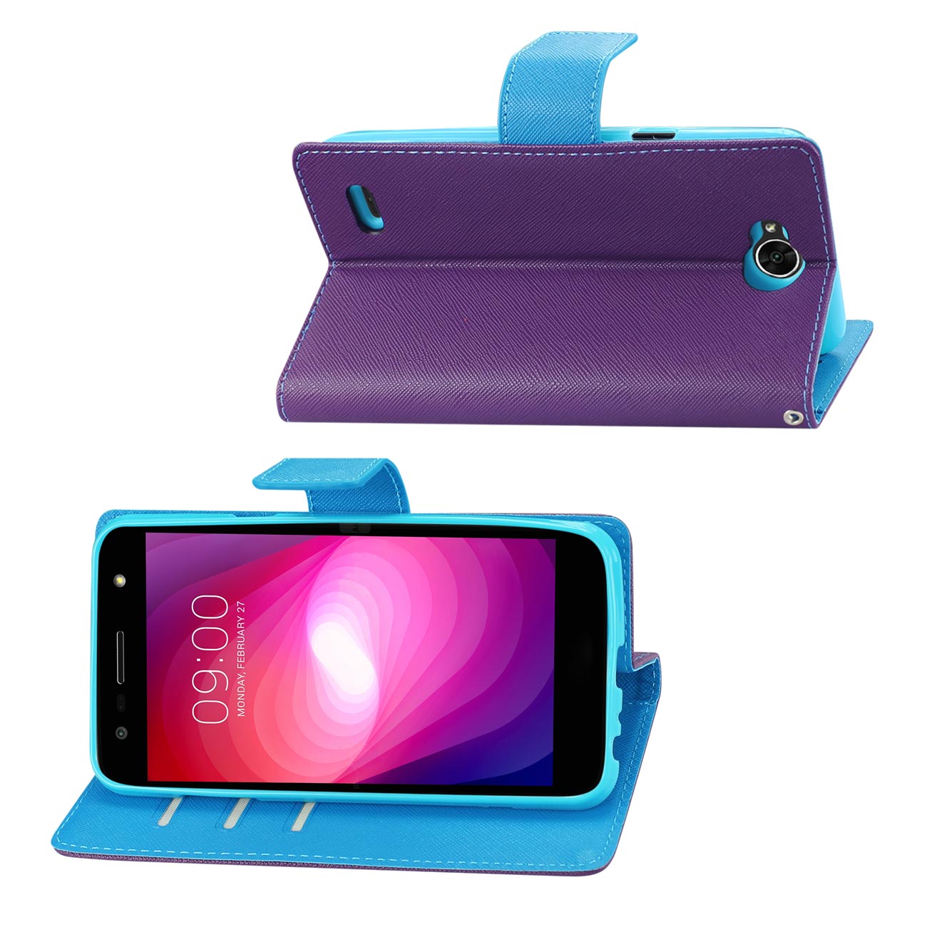 Wallet Case 3-In-1 LG X Power 2 Purple Color