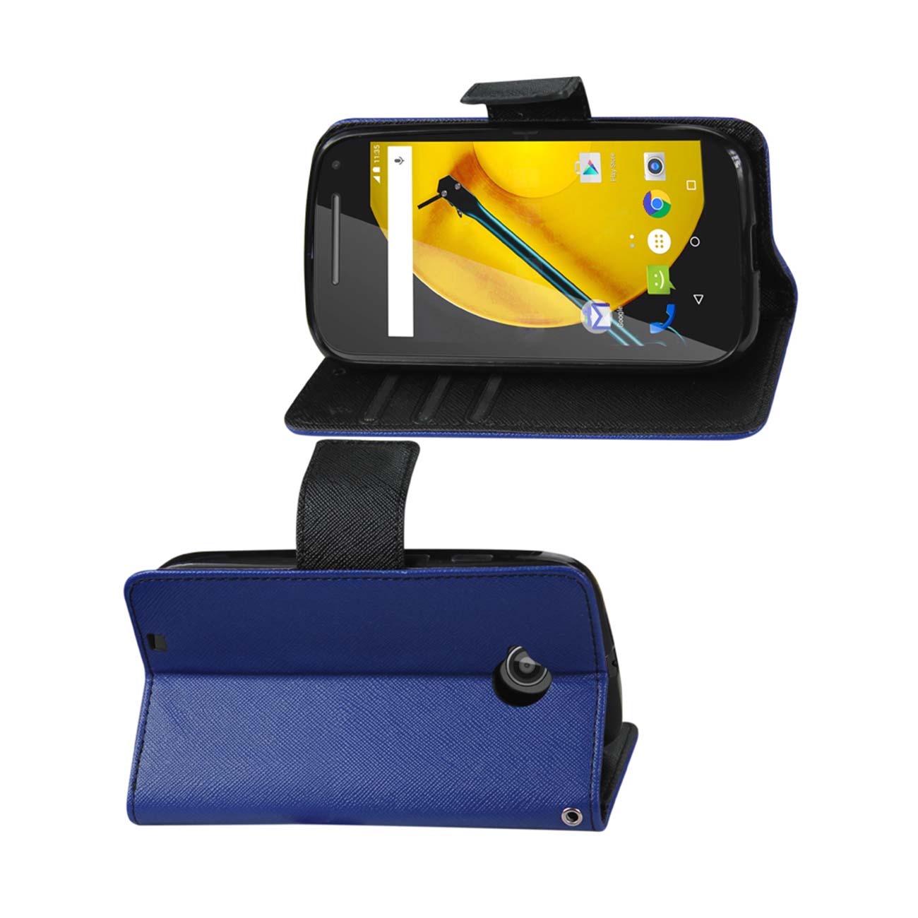 Wallet Case 3 In 1 Motorola Moto E 2015 Navy Color