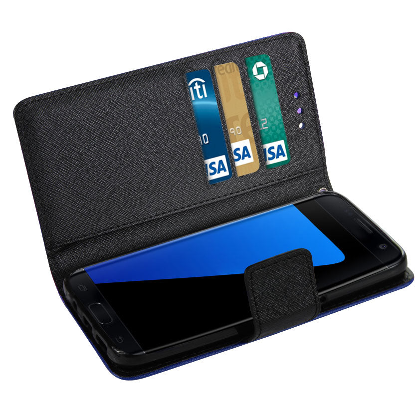 Wallet Case 3-In-1 Samsung Galaxy S7 Edge Navy Color