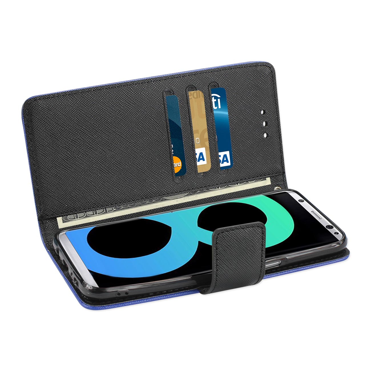 Wallet Case 3 In 1 Samsung Galaxy S8 Edge/ S8 Plus Navy Color