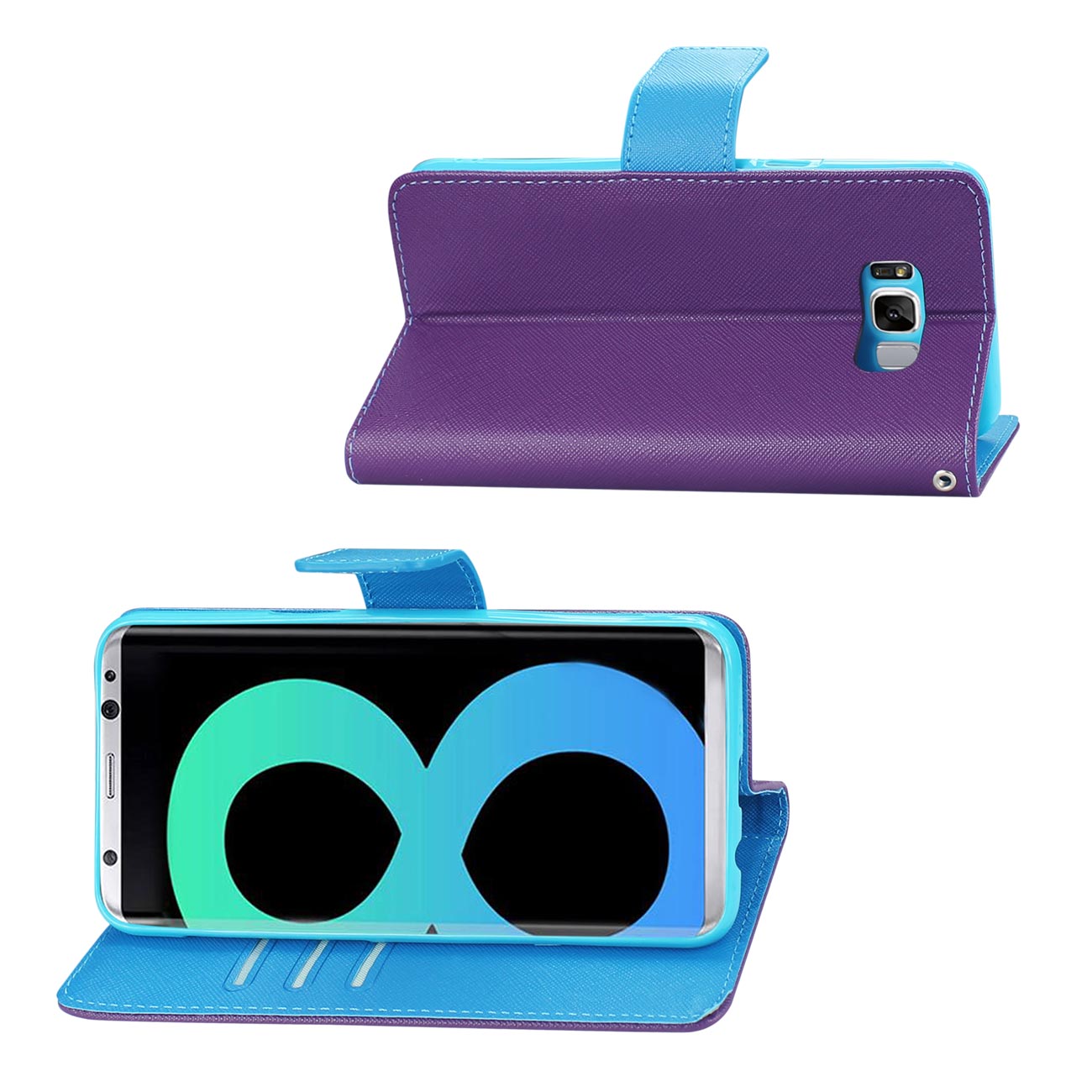 Wallet Case 3 In 1 Samsung Galaxy S8 Edge/ S8 Plus Purple Color